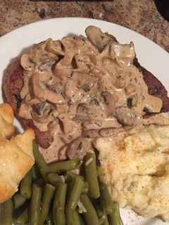 A picture of My Smothered Mushroom Porkchops.