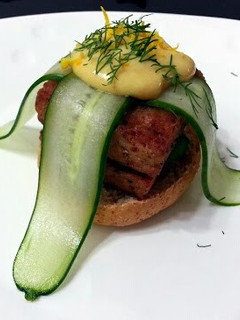A picture of Spam With Cucumber Burger.