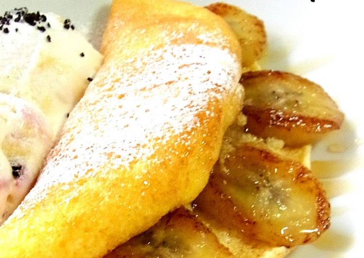 Easiest Way to Make Award-winning Half-cooked Omelet Cake with Caramelized Bananas