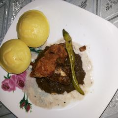 A picture of Chicken Dinuguan (afc)/ Chicken (pork)Blood Stew.