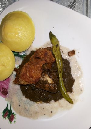 A picture of Chicken Dinuguan (afc)/ Chicken (pork)Blood Stew.