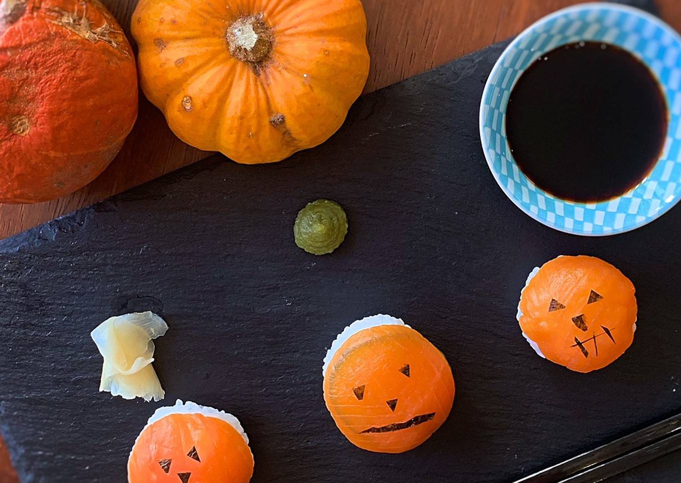 Halloween ðŸŽƒ jack o lantern sushi