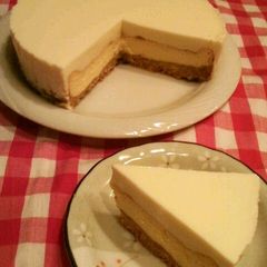 A picture of Two-layered Cheesecake (No-bake & Baked).