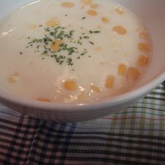 A picture of Winter Staple Corn Soup Chilled for Summer.