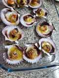 Vieiras en salsa ajoaceite