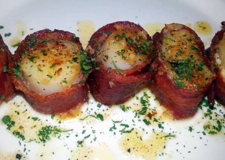 Steps to Prepare Quick Turkey Bacon Wrapped Scallops