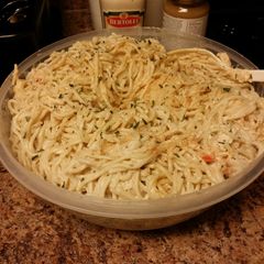 A picture of Cajun Chicken & Shrimp Alfredo.