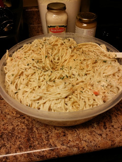 A picture of Cajun Chicken & Shrimp Alfredo.