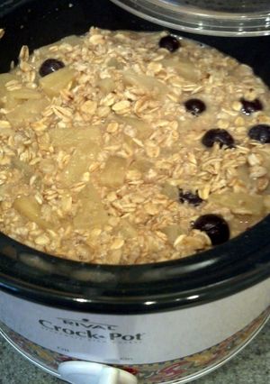 A picture of Crockpot oatmeal.