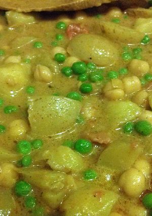A picture of Spicy vegan potato curry.