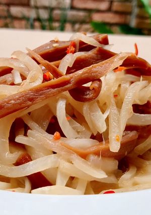 Hình của món Món chay thường ngày| Củ cải xào tương miso.