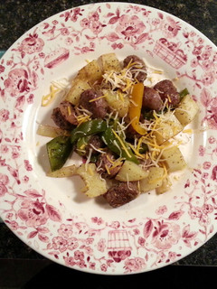 A picture of Oven Roasted Sausage, Potatoes, and Peppers.