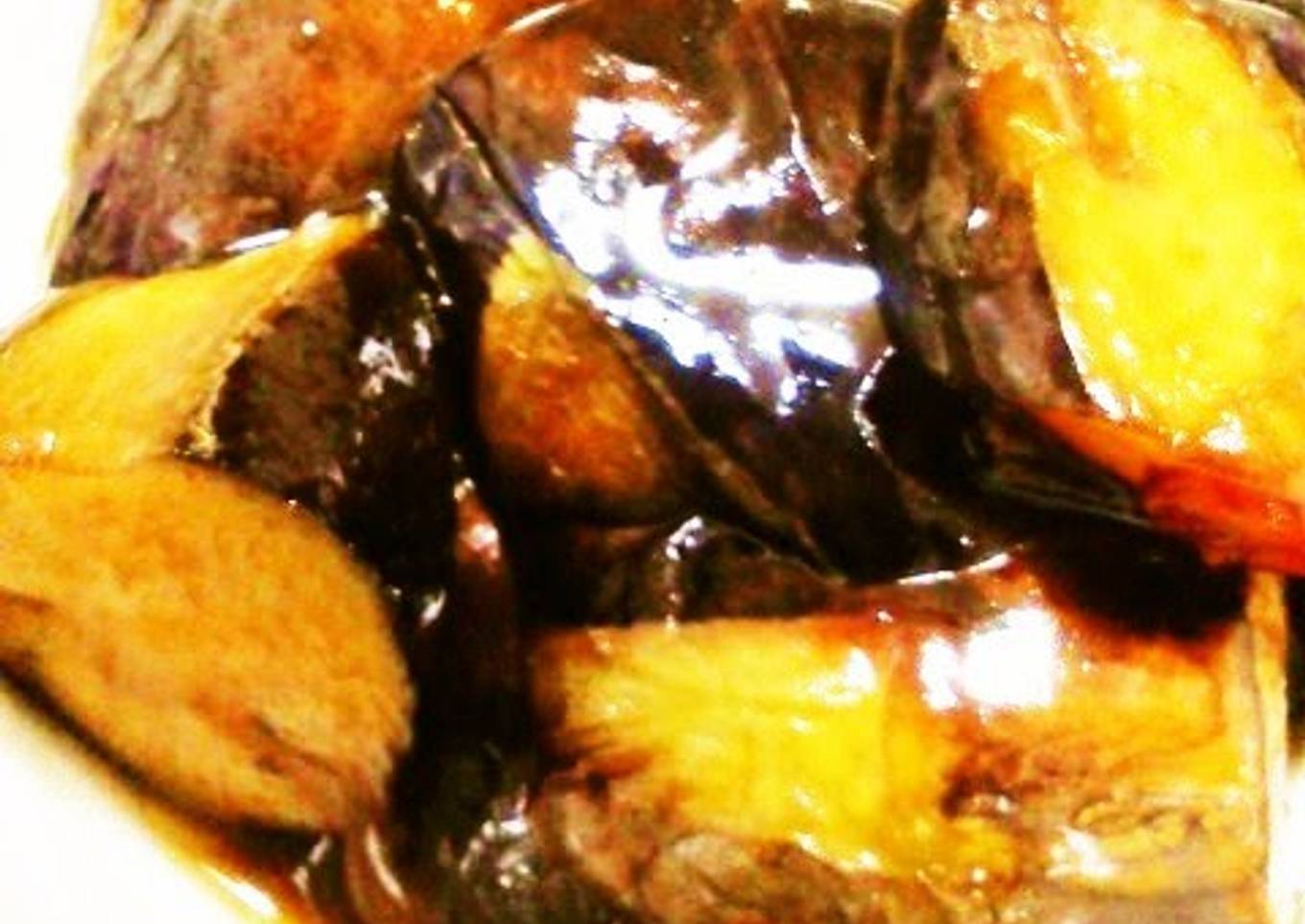 Sweet & Salty Simmered Eggplant