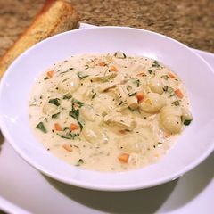 A picture of Chicken gnocchi soup.