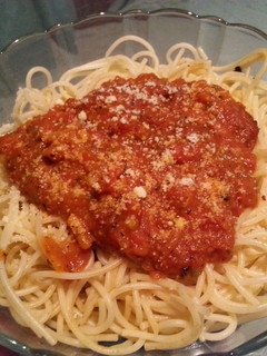 A picture of Simple Pasta with Red Sauce.