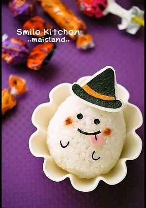 A picture of Cute Ghost for Halloween Character Bento.