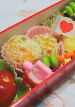 A picture of Simple Bento Kabocha and Cheese Croquettes.