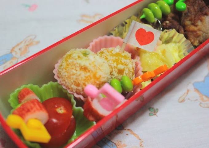 Simple Bento Kabocha and Cheese Croquettes Recipe