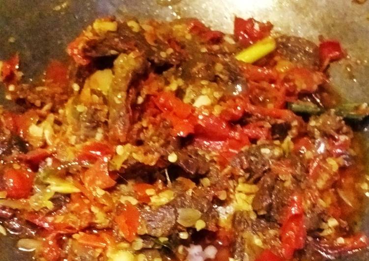 Recipe: Appetizing Dendeng daging basah sambal merah ...