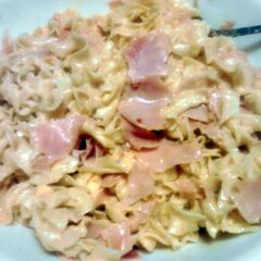 A picture of hot ham n cheese ala noodles.