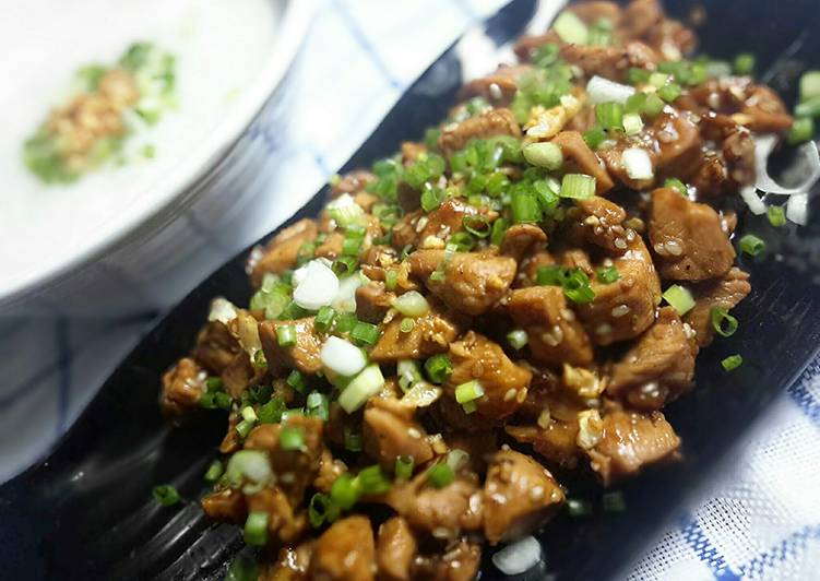 Recipe of Speedy Chicken soy sauce with rice congee or plain rice soup