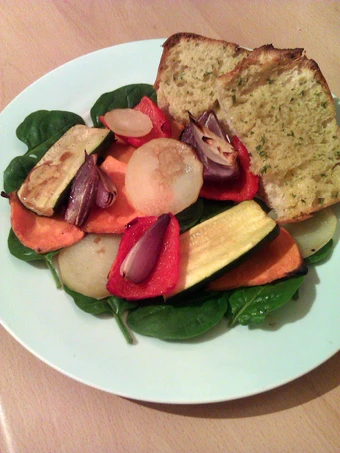 Recipe Vickys Roasted Vegetable Stacks with Ciabatta, GF DF EF SF NF the Can Spoil the Tongue Delicious