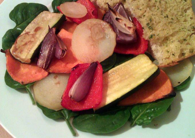 Vickys Roasted Vegetable Stacks with Ciabatta, GF DF EF SF NF