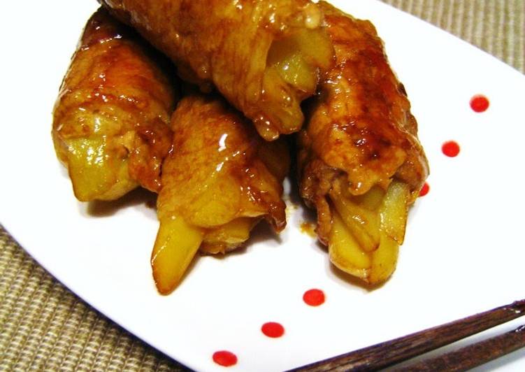 Recipe of Super Quick Homemade Salty and Sweet Potato Rolled in Pork