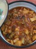 Guiso de berenjena con daditos de papa
