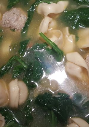 A picture of Tortilini Vegetable Soup with Turkey Meatballs.