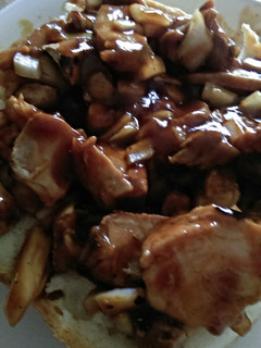 A picture of Cook Once, Eat Twice. BBQ Hot Open Sandwiches.