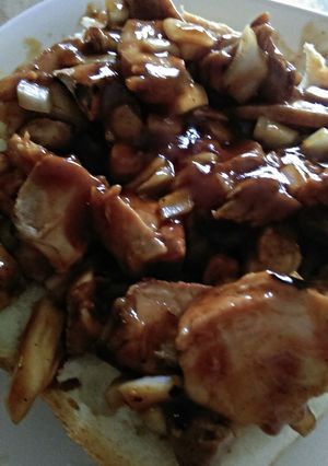 A picture of Cook Once, Eat Twice. BBQ Hot Open Sandwiches.