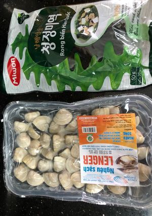 Hình của món Canh ngao rong biển.