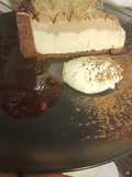 Choclote Chambord &Baileys cheesecake served with spun Toffee