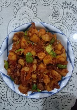 Foto resep Samgor potetme (poteto petai teri medan)