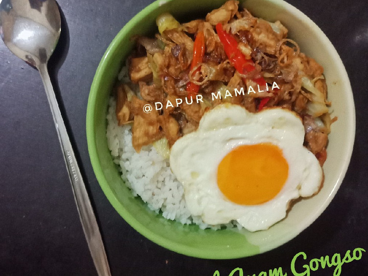 Resep Rice Bowl Ayam Gongso Anti Gagal