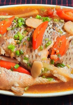 Hình của món Cá rô phi kho lạt.