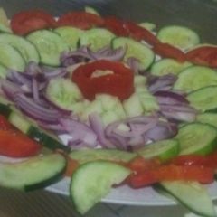 A picture of Onion cucumber salad#saladcontest.