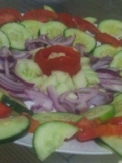 A picture of Onion cucumber salad#saladcontest.
