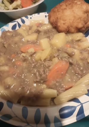 A picture of Stovetop Stew Over Ziti Rigati.