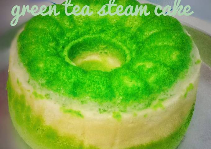 Ini dia! Cara  buat Green tea steam cake (alias bolu kukus greentea)  istimewa