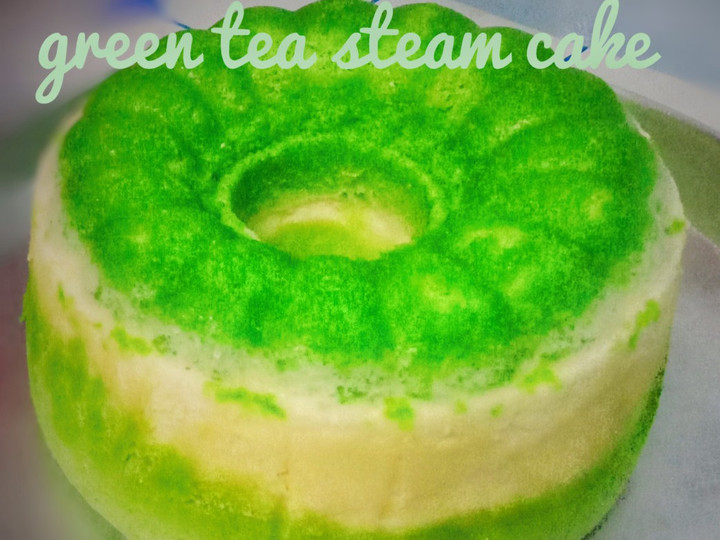 Ini dia! Cara  buat Green tea steam cake (alias bolu kukus greentea)  istimewa