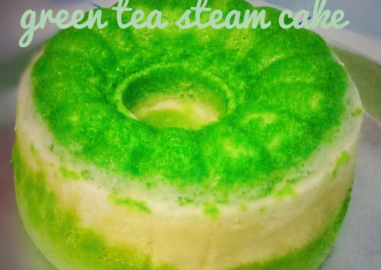 Green tea steam cake (alias bolu kukus greentea)