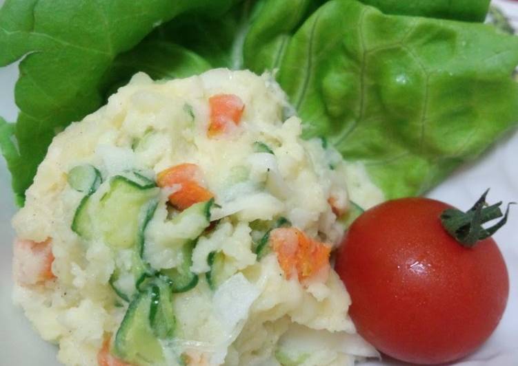 Recipe of Award-winning No Need for Boiling Easy Microwaved Potato Salad!