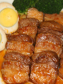 A picture of Pork Belly Simmered in Ketchup.