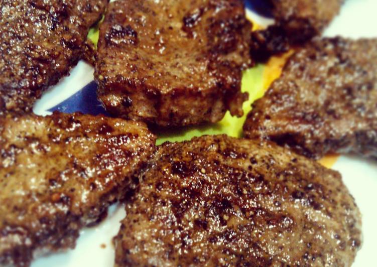 Recipe of Homemade Beer Marinate Peppered Steak