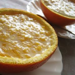 A picture of Iyokan Citrus Cups No-bake Cheesecake.