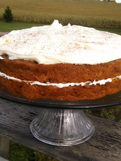 A picture of Apple pumpkin spice cake.
