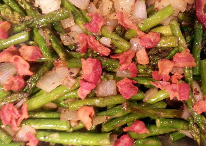 Recipe of Jamie Oliver Bacon Fried Asparagus