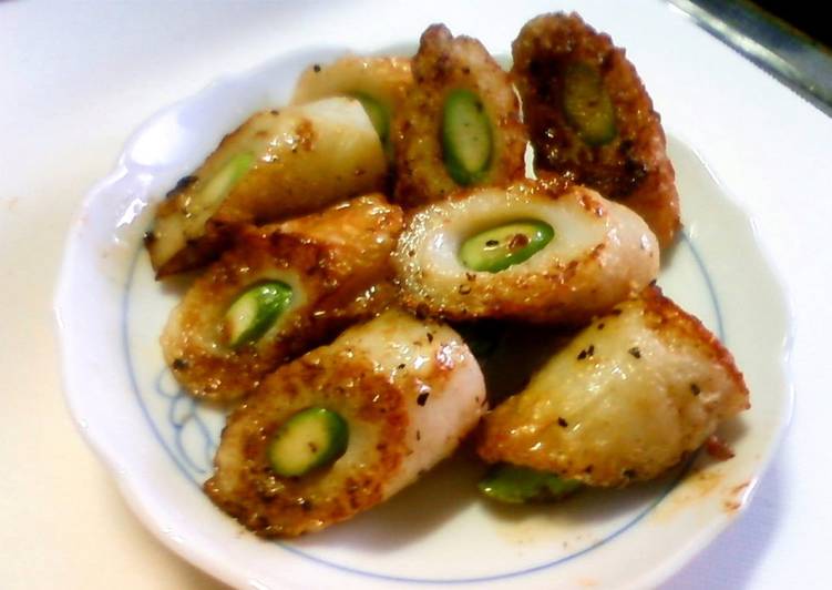 Easiest Way to Prepare Super Quick Homemade Asparagus-Stuffed Chikuwa Fish Paste Sticks